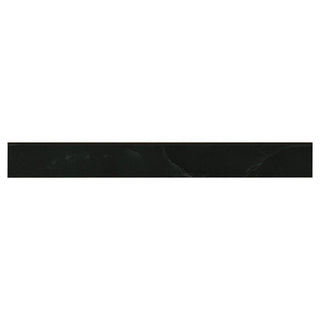 Deep Black - 3x24 Regallo White Vein Bullnose Marble-Look Polished Smooth Porcelain Tile