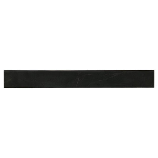 3x24 Regallo White Vein Bullnose Marble-Look Matte Smooth Porcelain Tile Deep Black