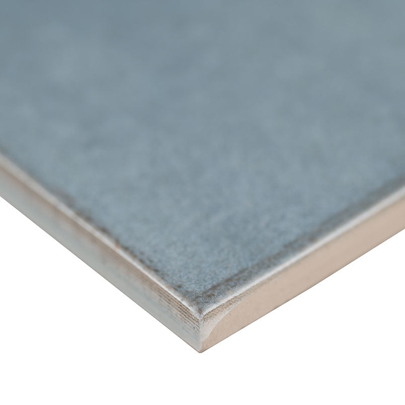 5x5 Renzo Patterned Natural-Look Glossy Textured Ceramic Tile Light Blue