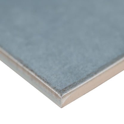5x5 Renzo Patterned Natural-Look Glossy Textured Ceramic Tile Light Blue