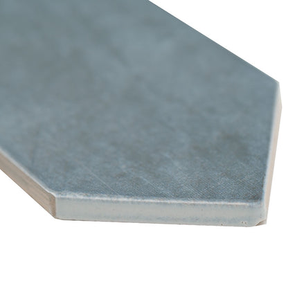 2.5x13 Renzo Picket Patterned Natural-Look Glossy Textured Ceramic Tile Light Blue