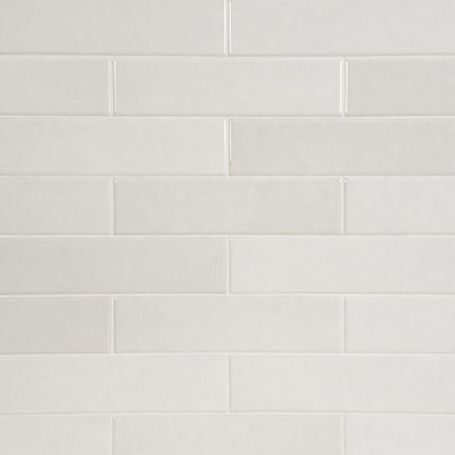 3x12 Renzo Patterned Natural-Look Glossy Textured Ceramic Tile Off White