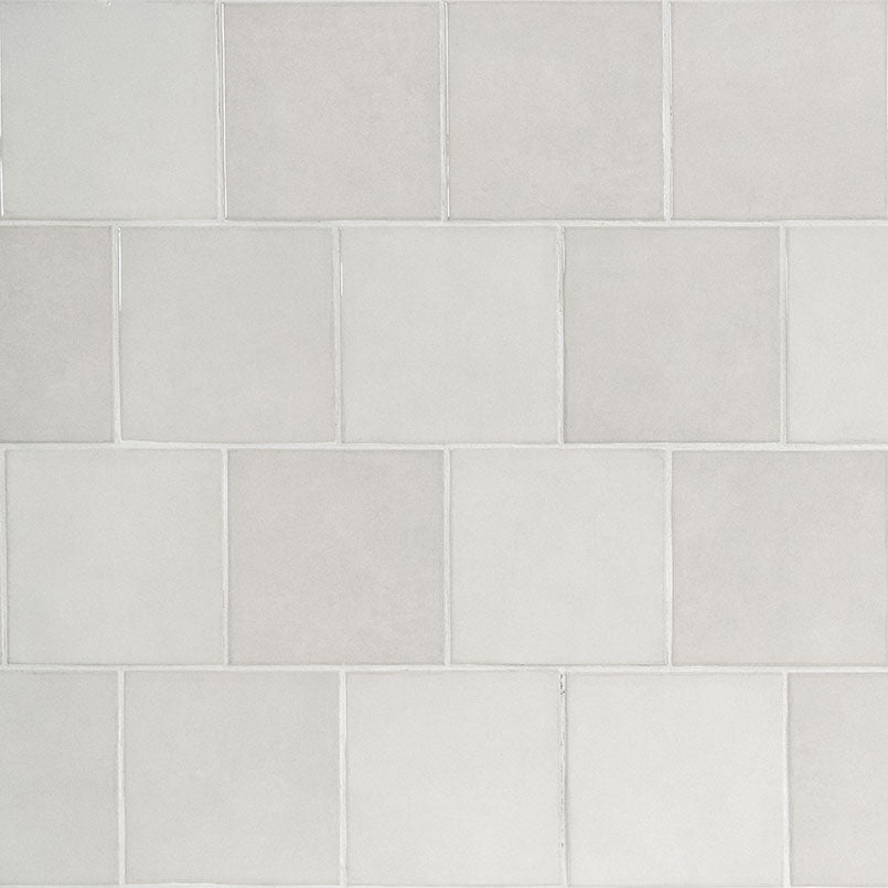 5x5 Renzo Patterned Natural-Look Glossy Textured Ceramic Tile Off White