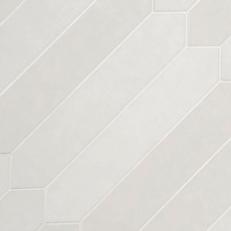 2.5x13 Renzo Picket Patterned Natural-Look Glossy Textured Ceramic Tile Off White