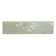 3x12 Renzo Patterned Natural-Look Glossy Textured Ceramic Bullnose Tile Light Green