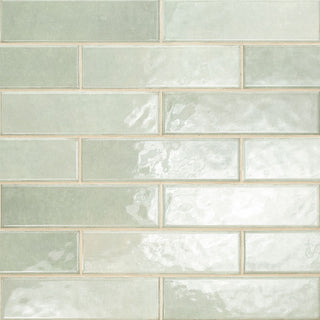 Light Green - 3x12 Renzo Patterned Natural-Look Glossy Textured Ceramic Tile