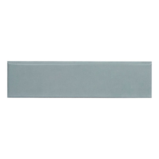 3x12 Renzo Patterned Solid-Color Glossy Textured Ceramic Tile Gray Blue