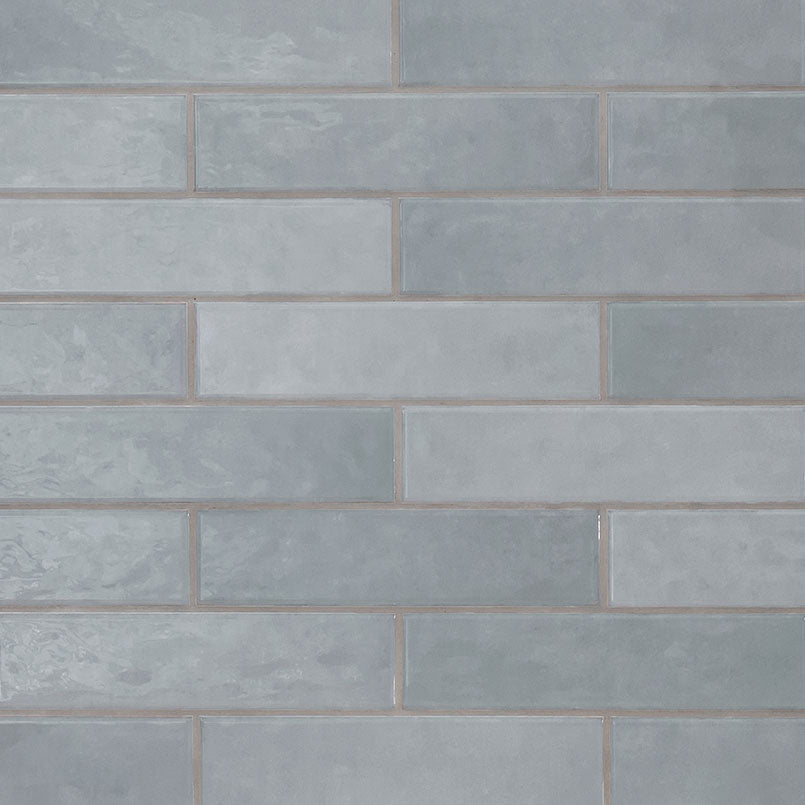 3x12 Renzo Patterned Natural-Look Glossy Textured Ceramic Tile Gray Blue