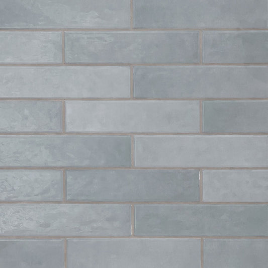 Gray Blue - 3x12 Renzo Patterned Natural-Look Glossy Textured Ceramic Tile
