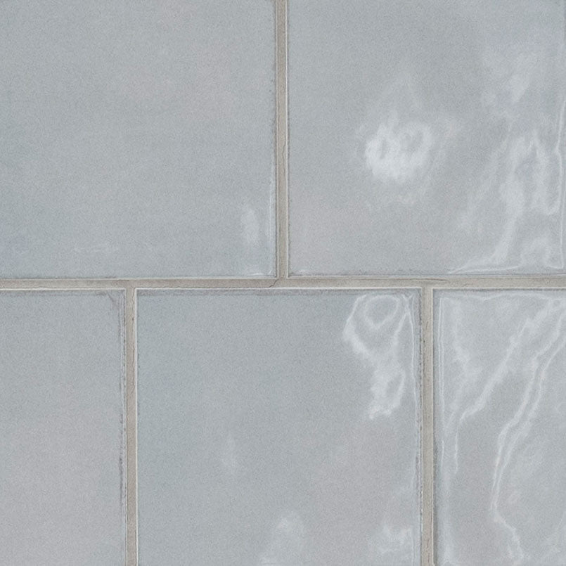 5x5 Renzo Patterned Natural-Look Glossy Textured Ceramic Tile Gray Blue