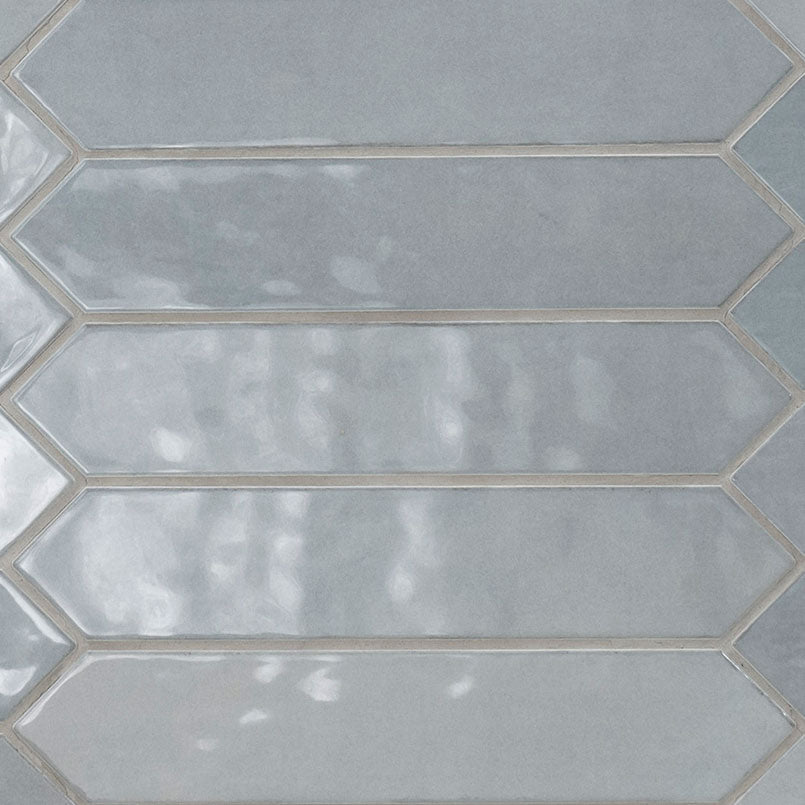 2.5x13 Renzo Picket Patterned Natural-Look Glossy Textured Ceramic Tile Gray Blue