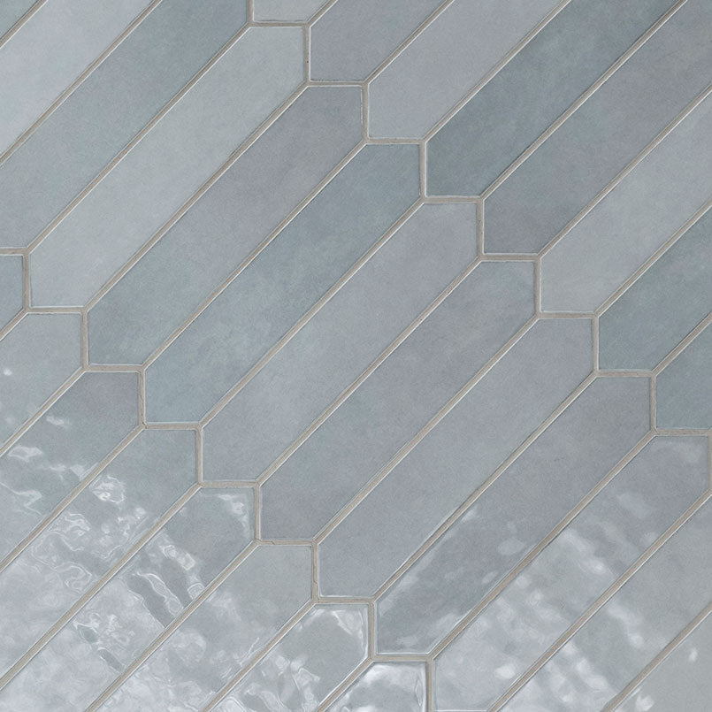 2.5x13 Renzo Picket Patterned Natural-Look Glossy Textured Ceramic Tile Gray Blue