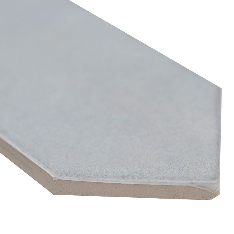 2.5x13 Renzo Picket Patterned Natural-Look Glossy Textured Ceramic Tile Gray Blue