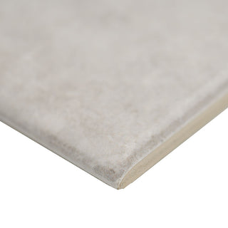 Pearl Gray - 3x12 Renzo Patterned Natural-Look Glossy Textured Ceramic Bullnose Tile