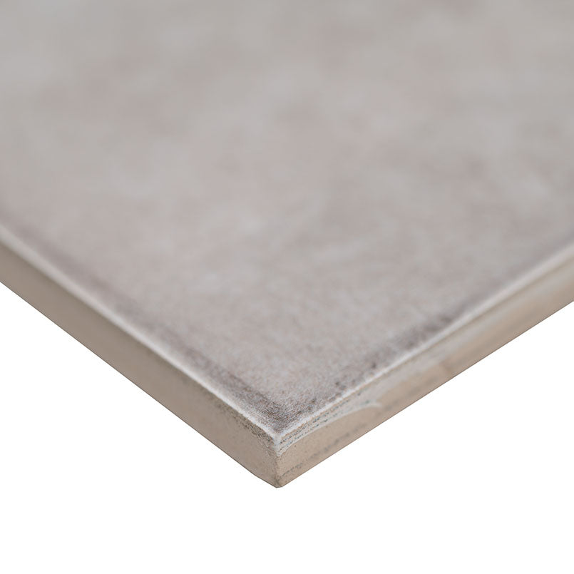 5x5 Renzo Patterned Natural-Look Glossy Textured Ceramic Tile Pearl Gray