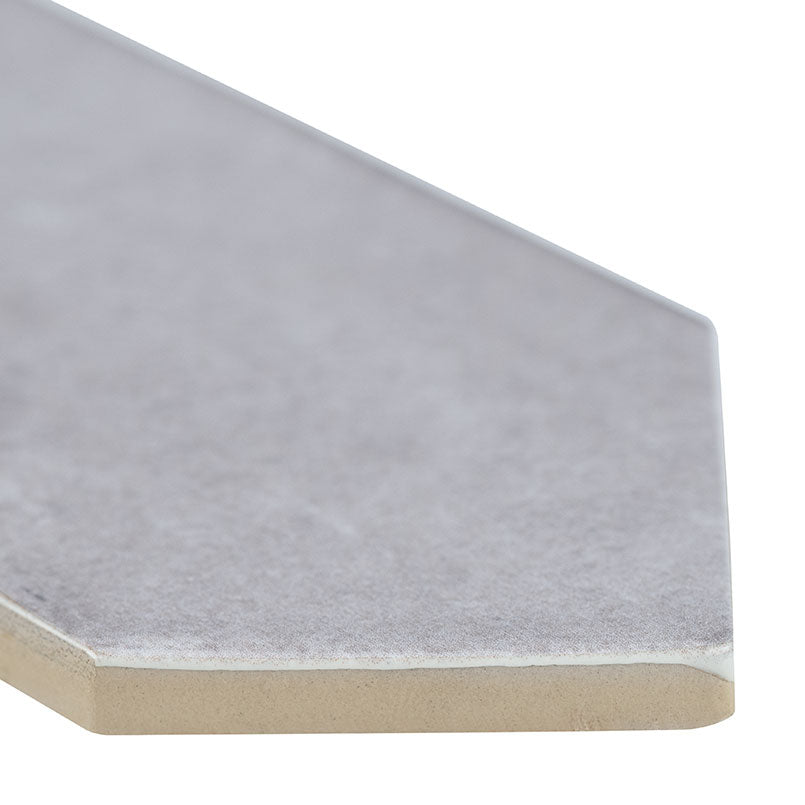 2.5x13 Renzo Picket Patterned Natural-Look Glossy Textured Ceramic Tile Pearl Gray