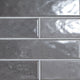 3x12 Renzo Patterned Natural-Look Glossy Textured Ceramic Tile Dark Gray
