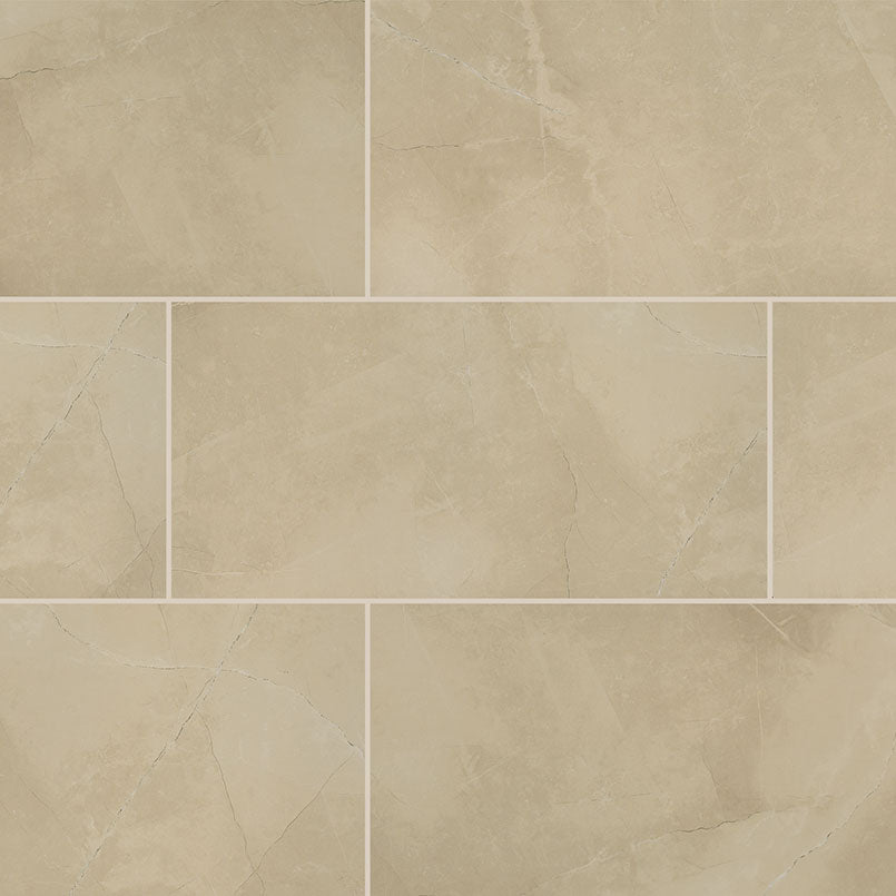 12x24 Sande Stone-Look Matte Smooth Porcelain Tile Beige Sand