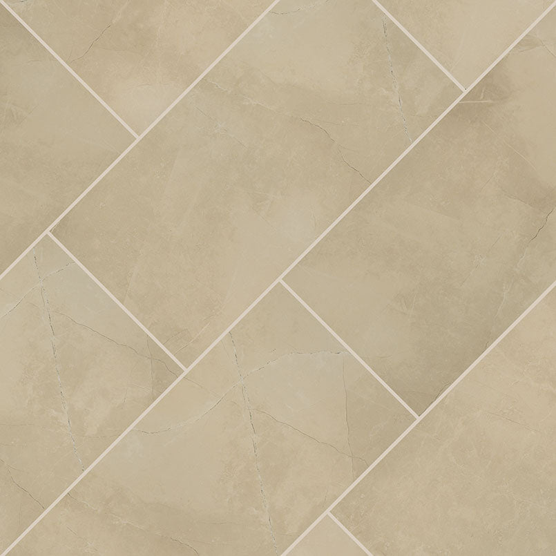 12x24 Sande Stone-Look Matte Smooth Porcelain Tile Beige Sand