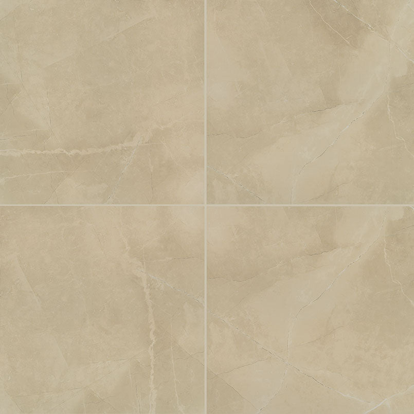 24x24 Sande Stone-Look Matte Smooth Porcelain Tile Beige Sand