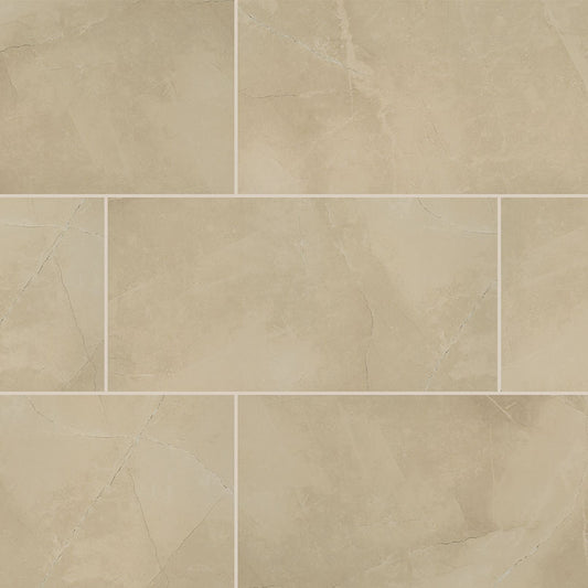 24x48 Sande Stone-Look Matte Smooth Porcelain Tile Beige Sand