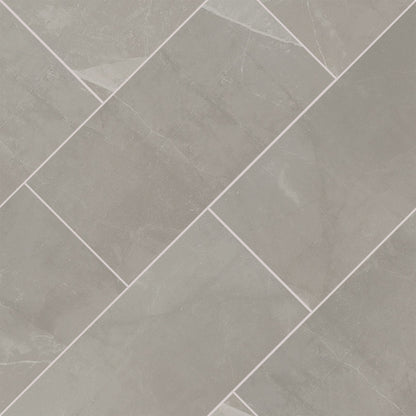 12x24 Sande Stone-Look Matte Smooth Porcelain Tile Grey Stone