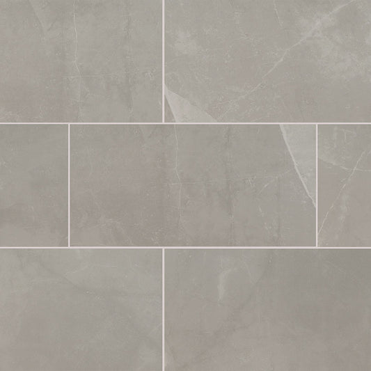 24x48 Sande Stone-Look Matte Smooth Porcelain Tile Grey Stone