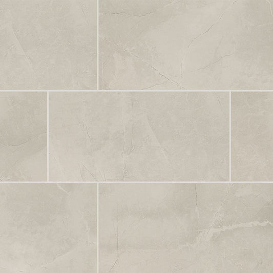 12x24 Sande Stone-Look Matte Smooth Porcelain Tile Light Taupe
