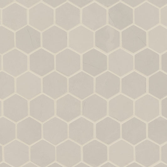 Beige Sand - 2x2 Sande Hexagon Mosaic Stone-Look Matte Smooth Porcelain Tile