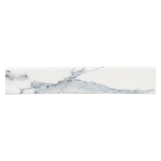 3x24 Savoy Bullnose Marble-Look Polished Smooth Porcelain Tile