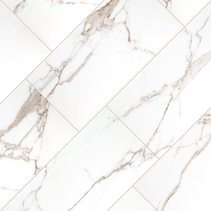 12x24 Savoy Marble-Look Matte Smooth Porcelain Tile Beige White