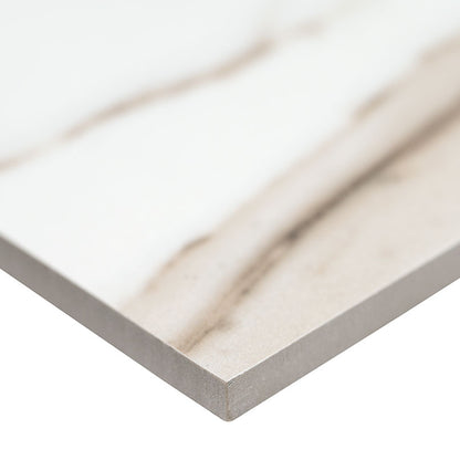 12x24 Savoy Marble-Look Matte Smooth Porcelain Tile Beige White
