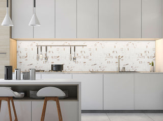 Beige White - 2x2 Savoy Mosaic Marble-Look Matte Smooth Porcelain Tile