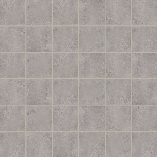 2x2 Soreno Mosaic Stone-Look Matte Textured Porcelain Tile Dusty Grey