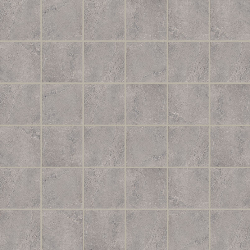 2x2 Soreno Mosaic Stone-Look Matte Textured Porcelain Tile Dusty Grey