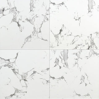 Soft White - 24x24 Pietra Statuario Marble-Look Matte Smooth Porcelain Tile