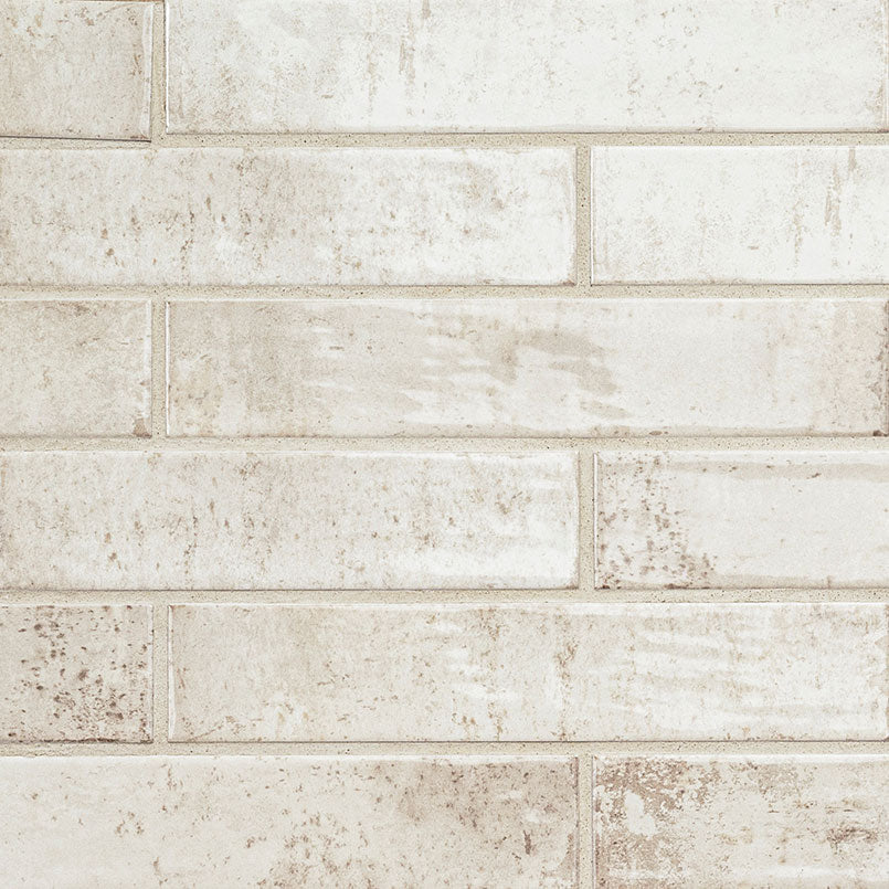 2x10 Stella Mosaic Natural-Look Glossy Textured Ceramic Tile Warm Cream