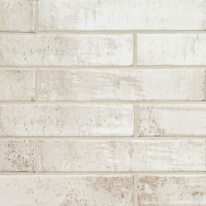 2x10 Stella Mosaic Natural-Look Glossy Textured Ceramic Tile Warm Cream