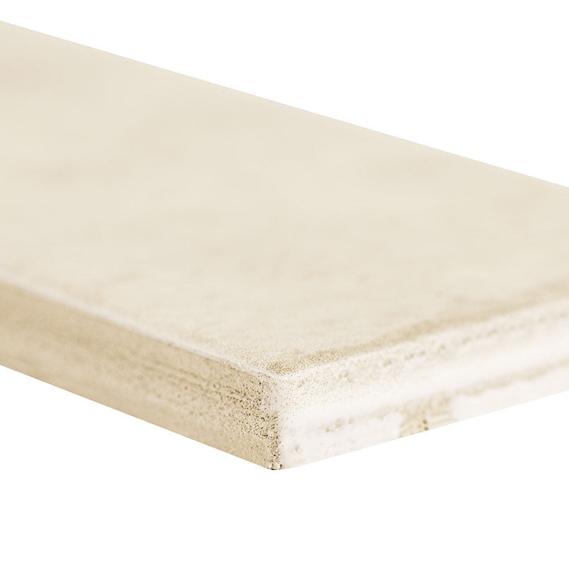 2x10 Stella Mosaic Natural-Look Glossy Textured Ceramic Tile Warm Cream