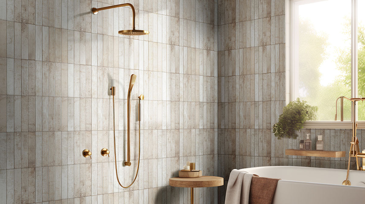 2x10 Stella Mosaic Natural-Look Glossy Textured Ceramic Tile Warm Cream