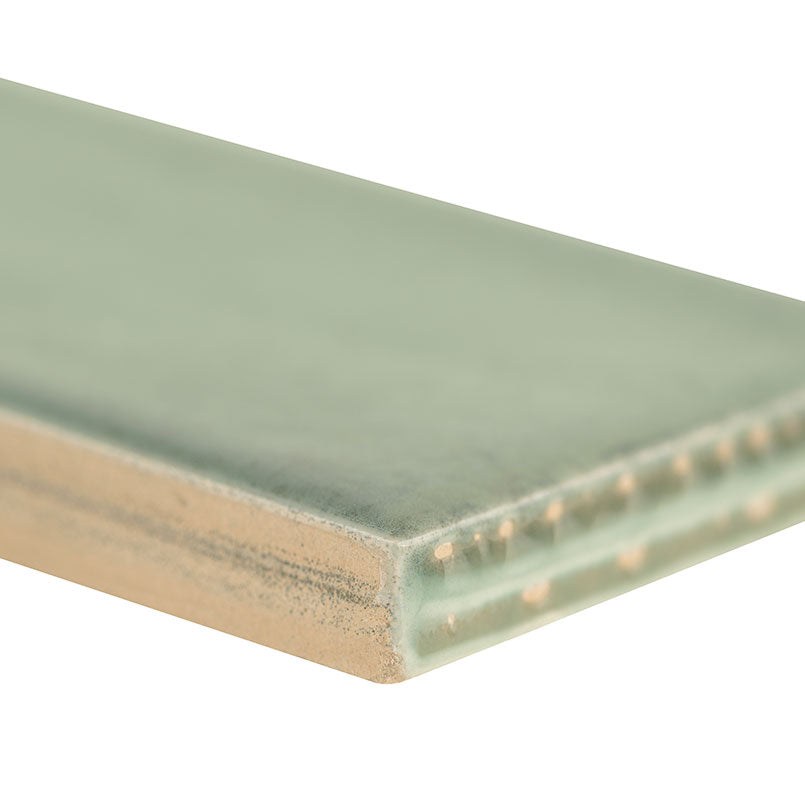 2x10 Stella Mosaic Stone-Look Glossy Smooth Ceramic Tile Sage Green