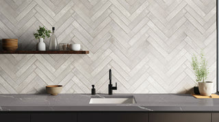 Light Grey - 2x10 Stella Mosaic Stone-Look Glossy Smooth Ceramic Tile