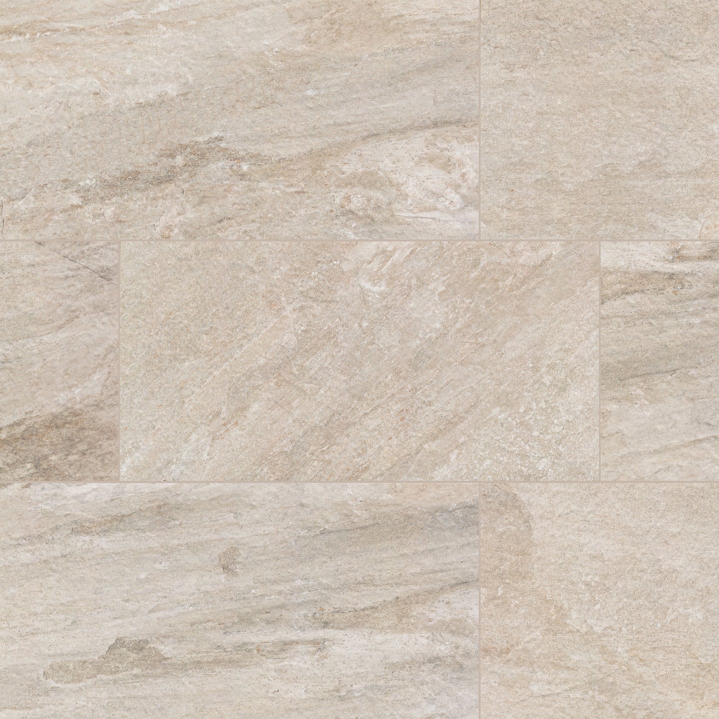 24x48 Traktion Stowe Slate-Look Matte Textured Porcelain Tile Sand Beige