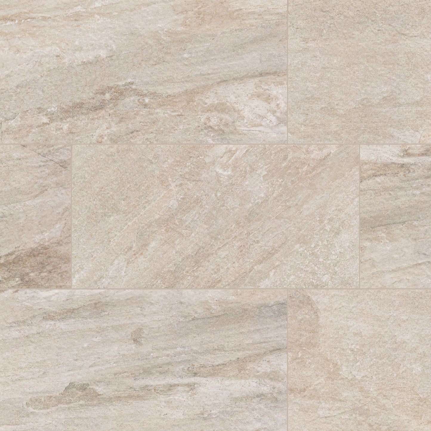 24x48 Traktion Stowe Slate-Look Matte Textured Porcelain Tile Sand Beige