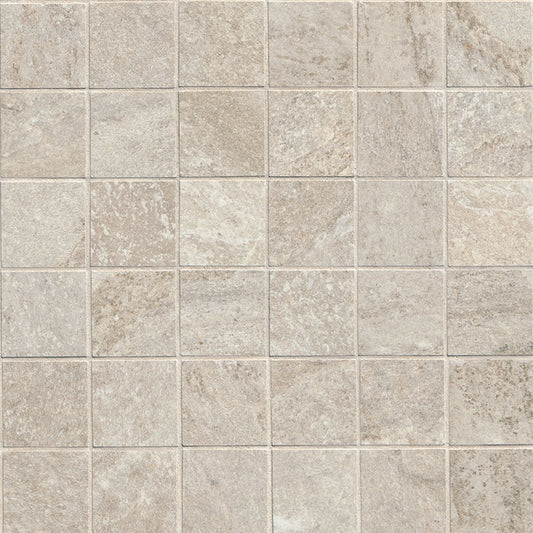 2x2 Traktion Stowe Mosaic Slate-Look Matte Textured Porcelain Tile Sand Beige