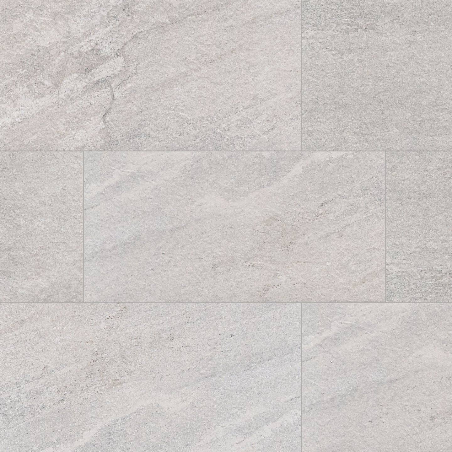 24x48 Traktion Stowe Slate-Look Matte Textured Porcelain Tile Soft Grey
