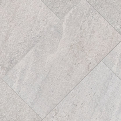 24x48 Traktion Stowe Slate-Look Matte Textured Porcelain Tile Soft Grey