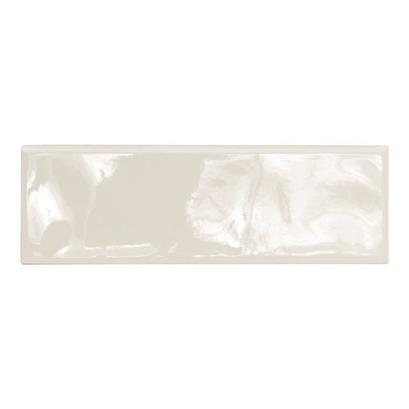 4x12 Urbano Bullnose Solid-Color Glossy Smooth Ceramic Tile Off White