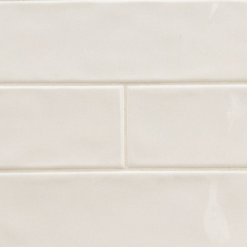 4x12 Urbano Solid-Color Glossy Smooth Ceramic Tile Off White