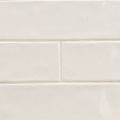 4x12 Urbano Solid-Color Glossy Smooth Ceramic Tile Off White